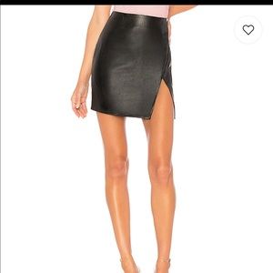 Leather mini skirt